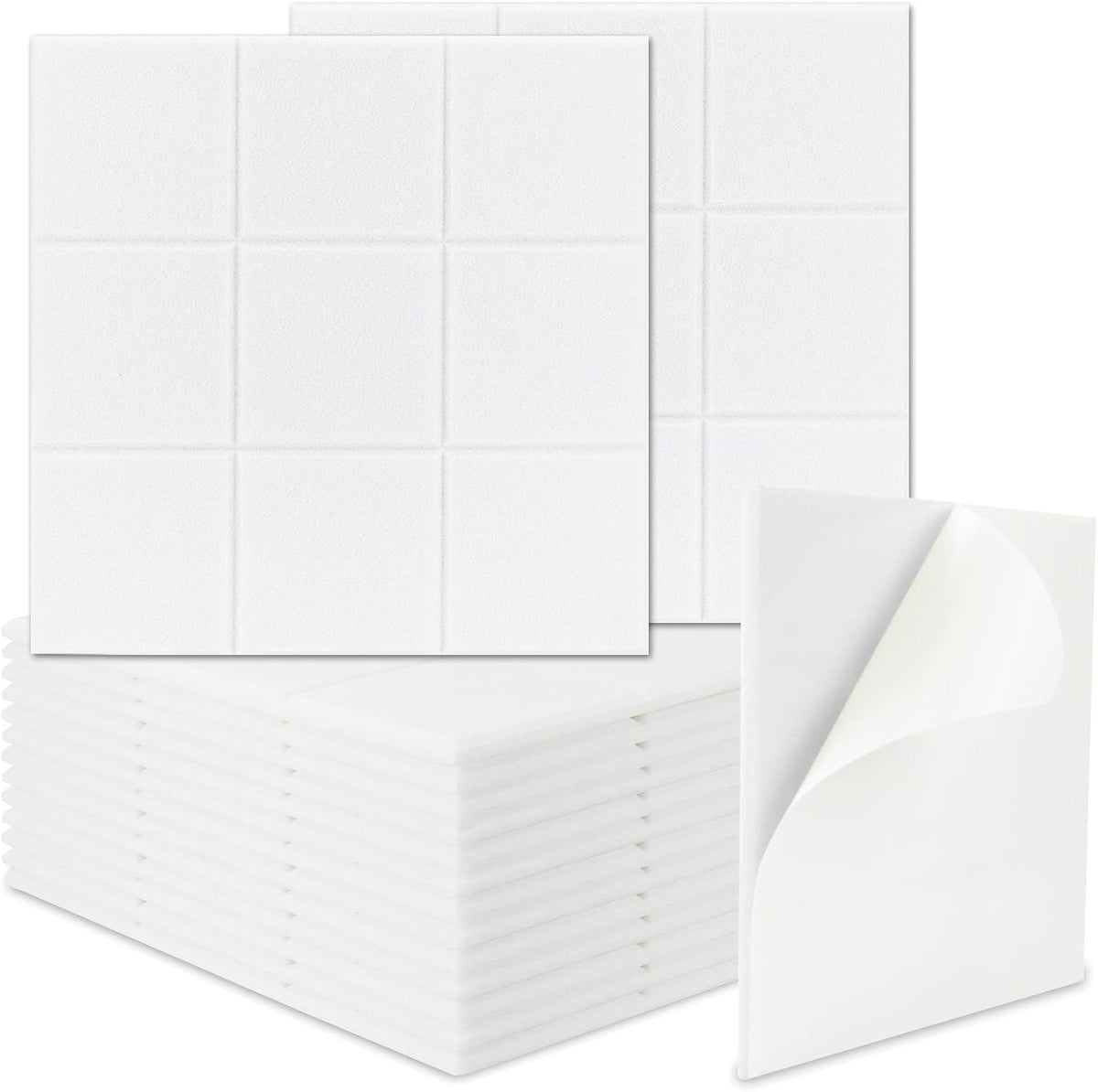 16 Pack Self-adhesive Acoustic Absorption Panels (Shallow Camel) A768270