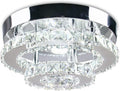 Mini Chandelier LED Crystal Ceiling Light 2 Layers Round Flush Mount Multicolor N6452