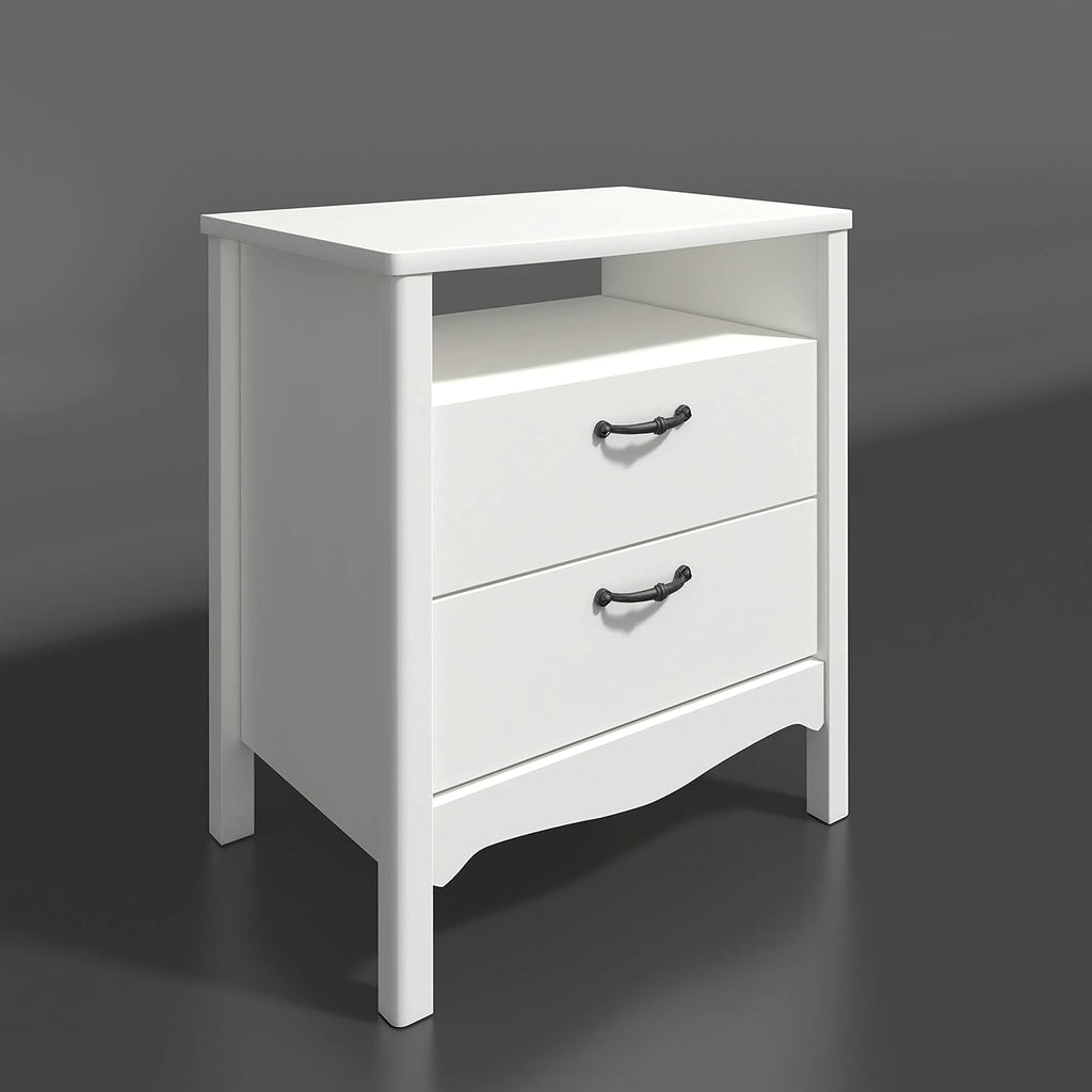 White 2 Drawer Nightstand A275