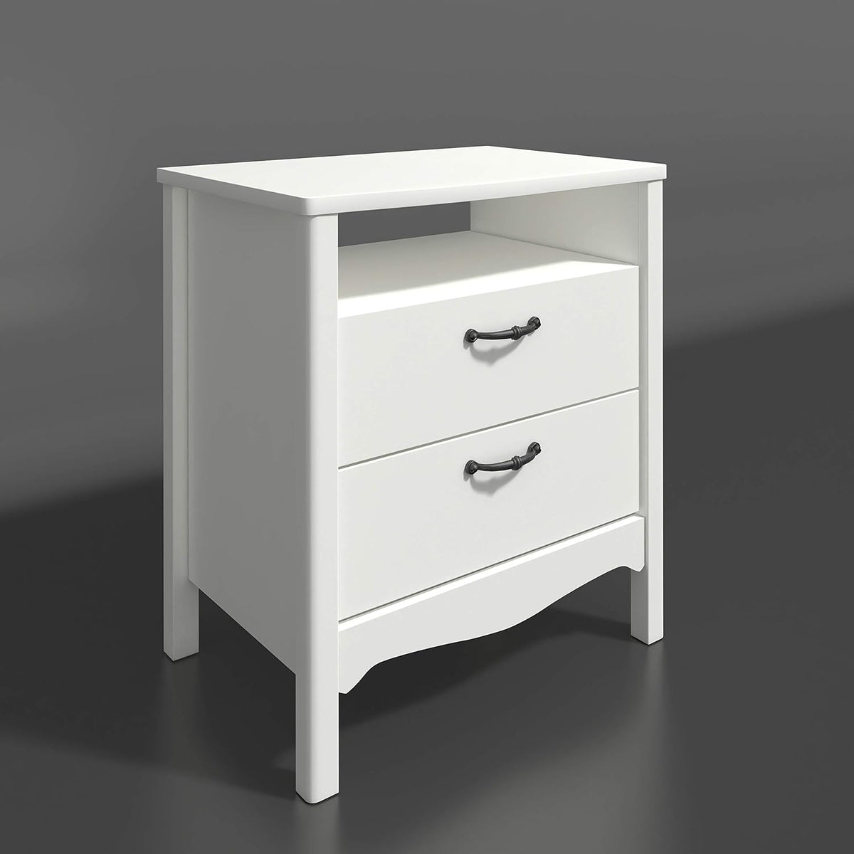 White 2 Drawer Nightstand A275