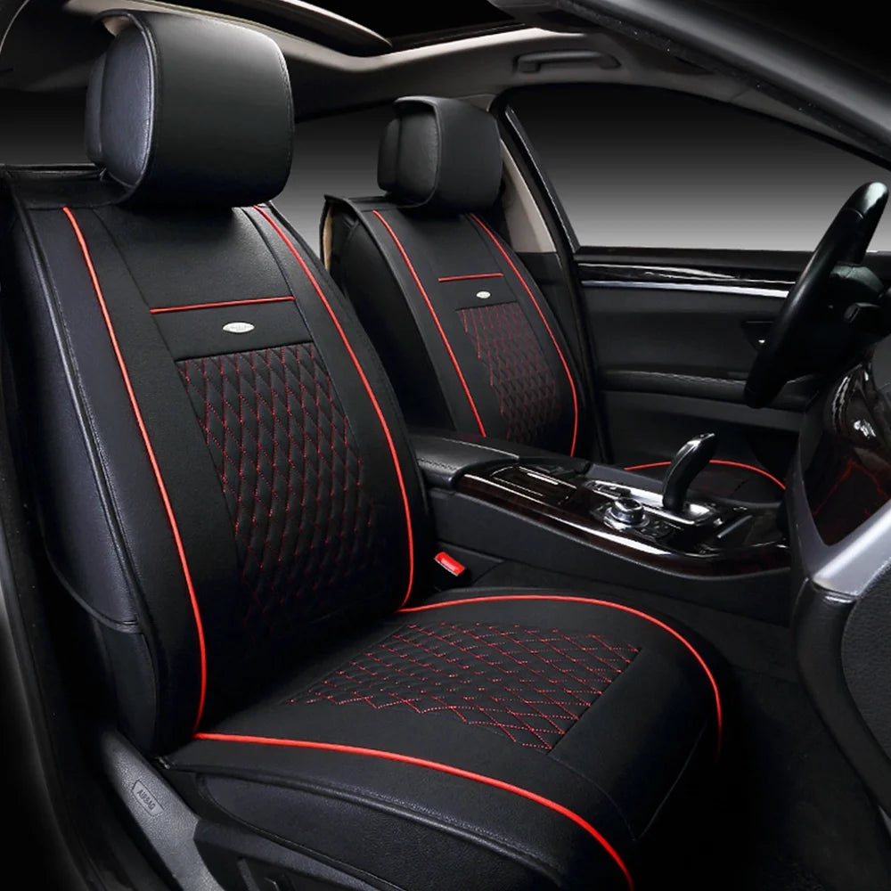 Leather Car Seat Cover Full Set Front Rear Z676