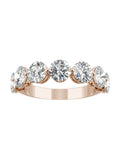 14K Rose Gold Moissanite 5mm Round Wedding Band Size 5 X4856
