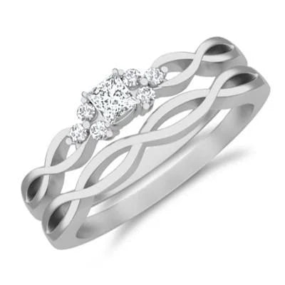 1.50 Carat Princess Cut Moissanite Ring Set on 10k Gold H6423
