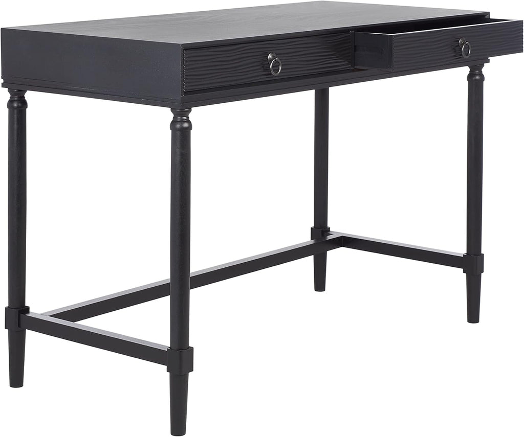 Black/Natural 2-Drawer Computer Desk Q9967