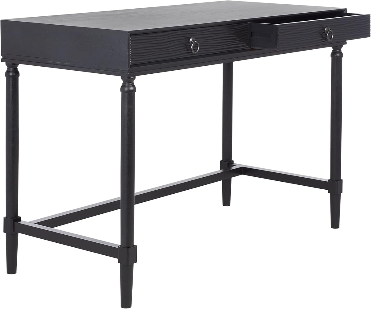 Black/Natural 2-Drawer Computer Desk Q9967