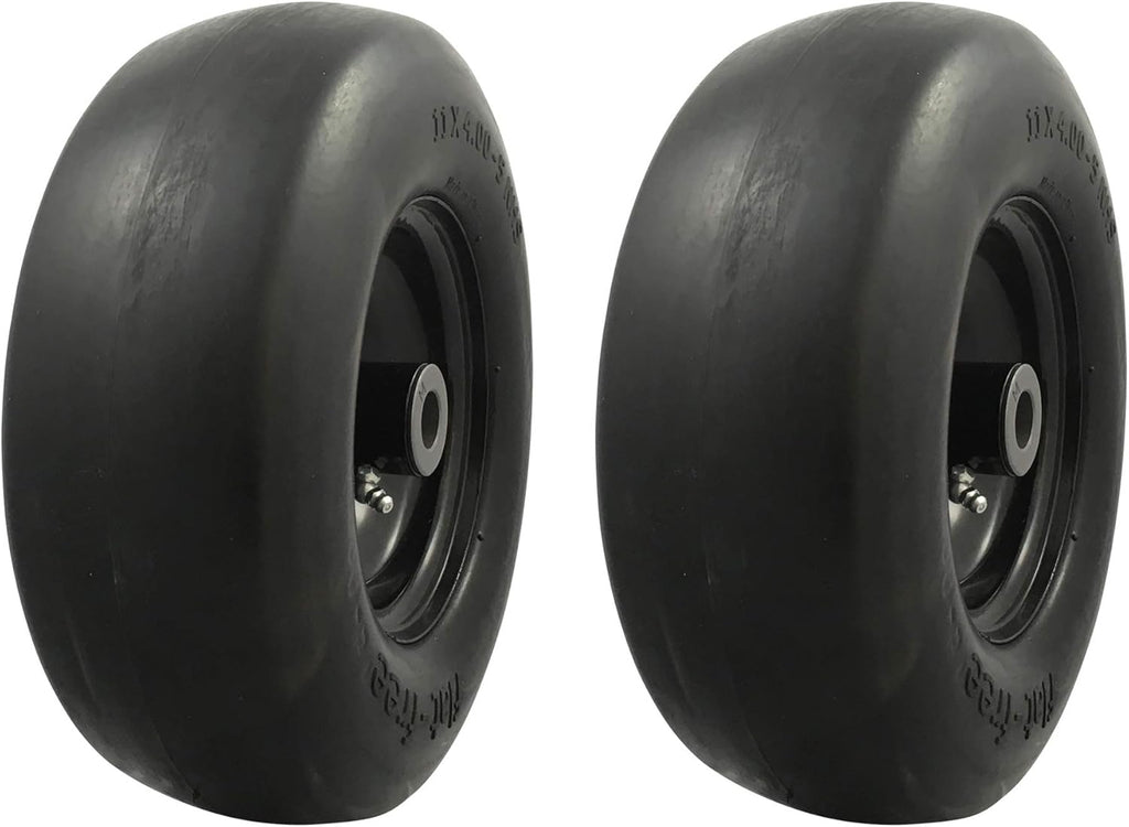 11x4.00-5 Flat Free Lawnmower Tire Assembly, Pack of 2 D64891