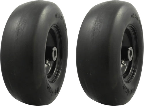 11x4.00-5 Flat Free Lawnmower Tire Assembly, Pack of 2 D64891