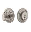 Single Cylinder Deadbolt with Circulaire Plate in Satin Nickel O76949