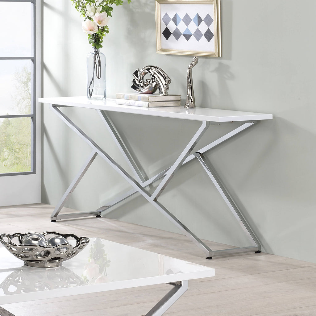 High Gloss White Sofa Table U881