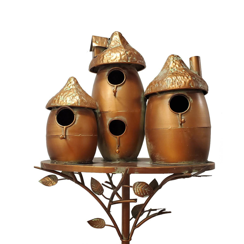 Copper Triple Bird House Stake N7554