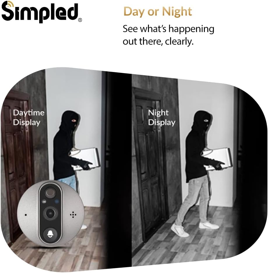 WiFi Digital Door Viewer 4.3 inch LCD Screen Smart Video Camera Doorbell Peephole with Chime W669