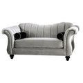 Chenille Upholstered Loveseat in Pewter N16196