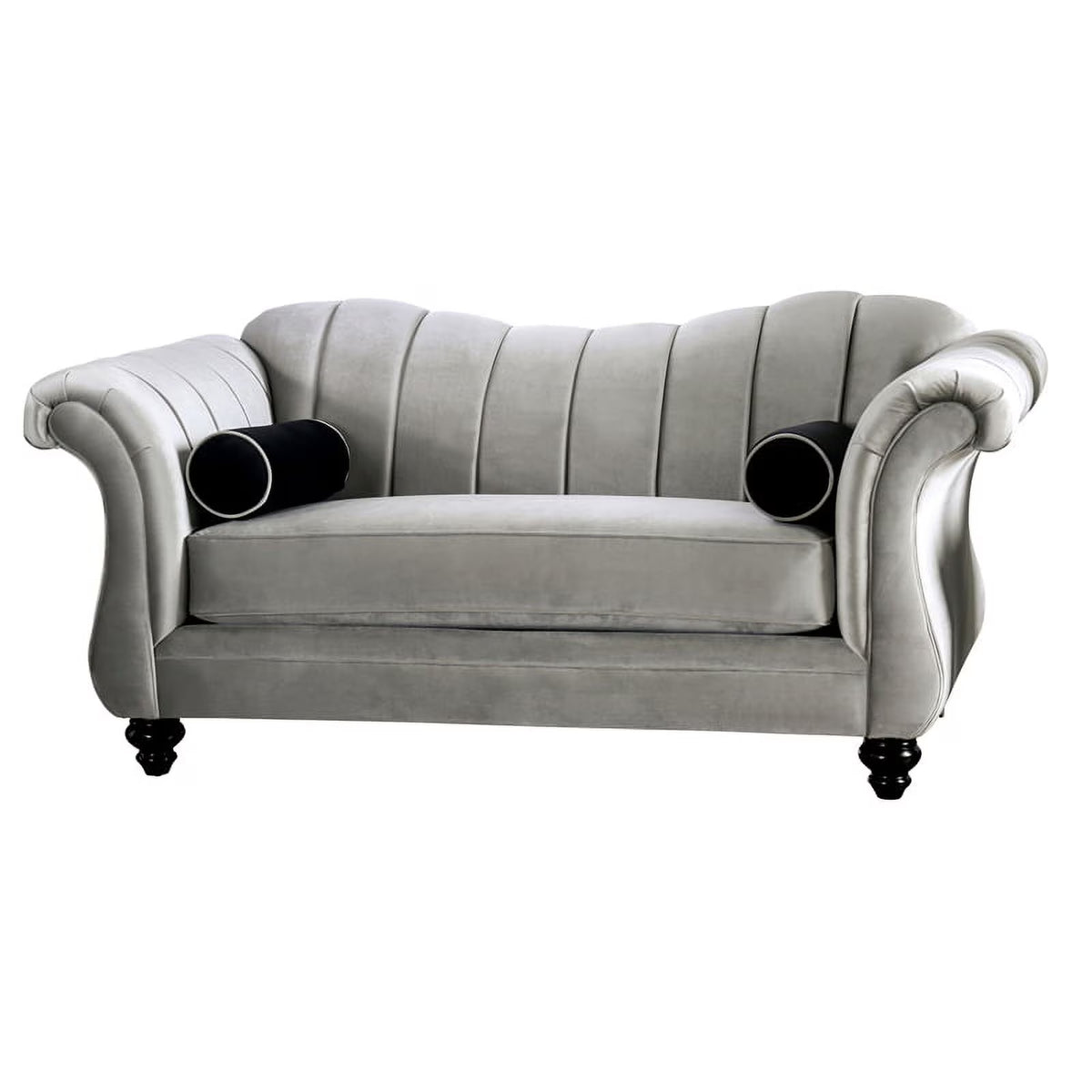 Chenille Upholstered Loveseat in Pewter N16196