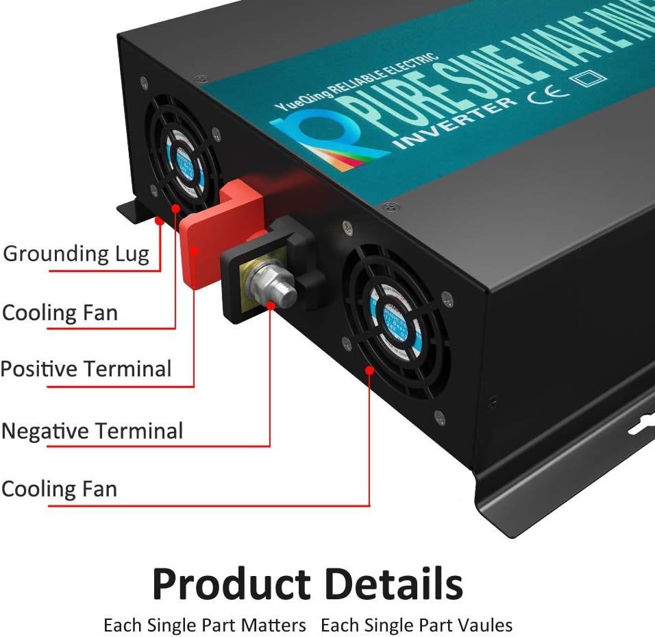 3000W 48V 120V Pure Sine Wave Power Inverter with 2 AC Outlets L394247