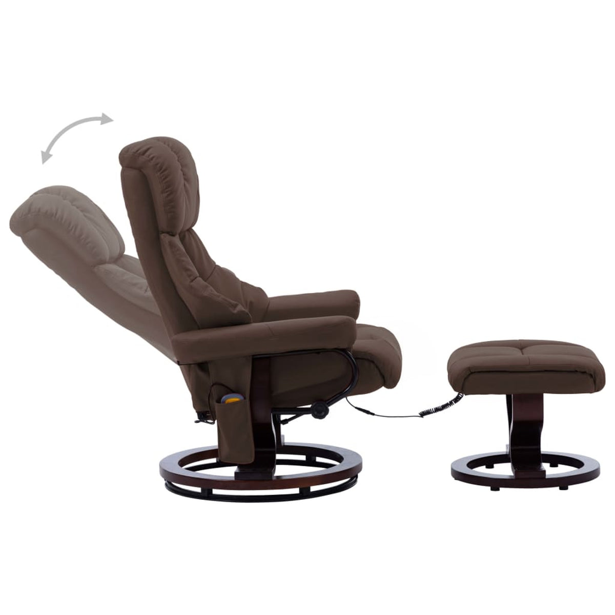 Brown Faux Leather Massage Recliner with Ottoman Z935