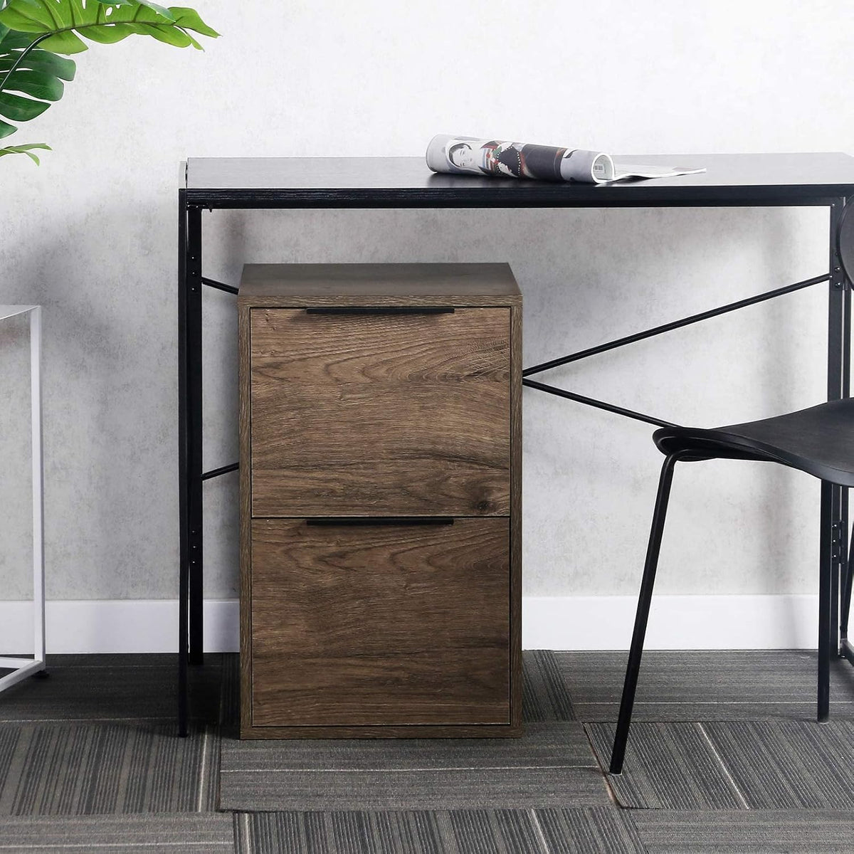 Gray 2 Drawer Wood File Cabinet O4112