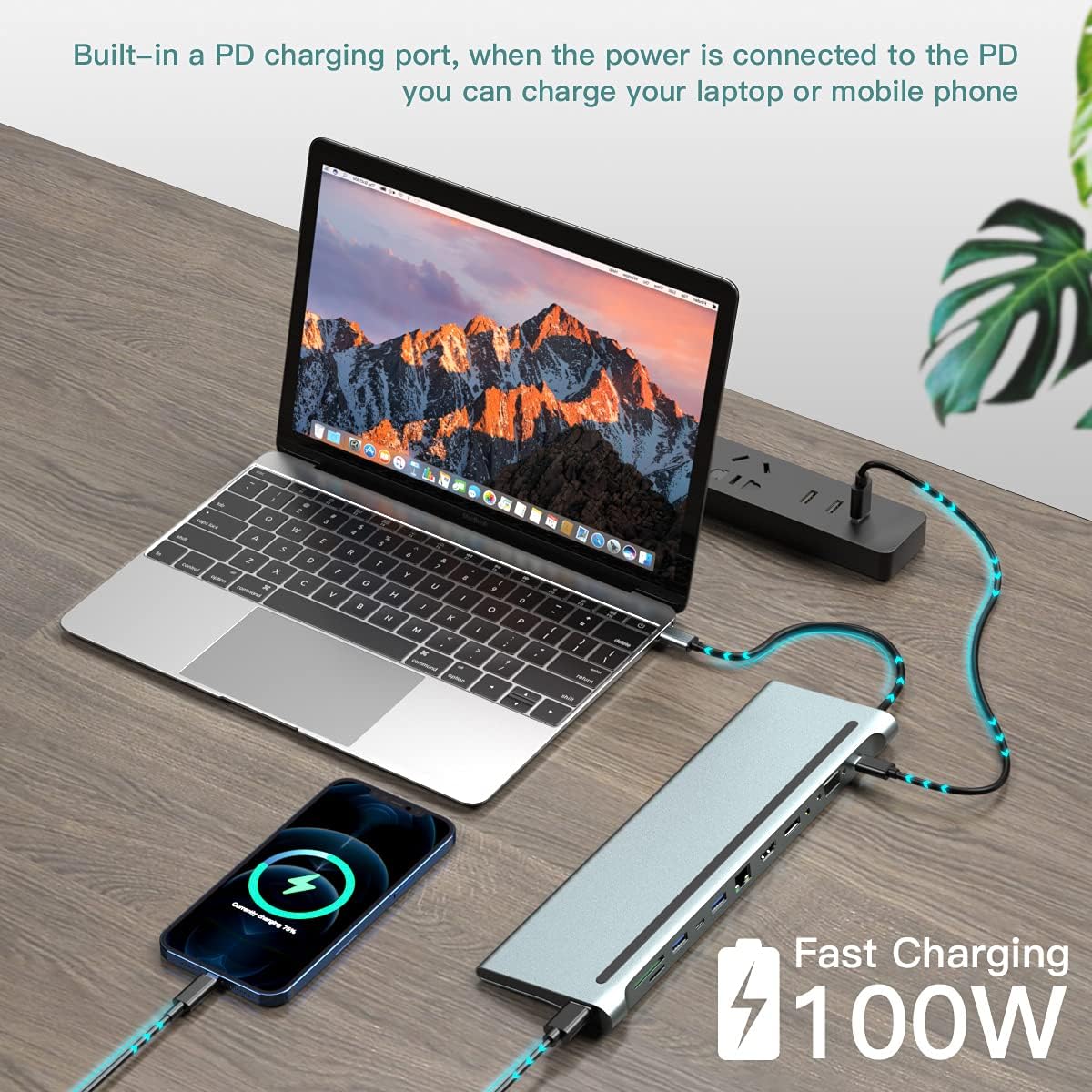 USB C Docking Station 12 Port HDMI Displayport VGA 4K@30Hz I9973