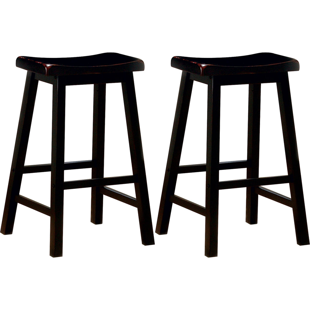 Distressed Black Cherry Counter Height Stools (Set of 2) G834596