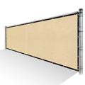 Beige Privacy Fence Screen HDPE Mesh Screen with Reinforced Grommets E26368