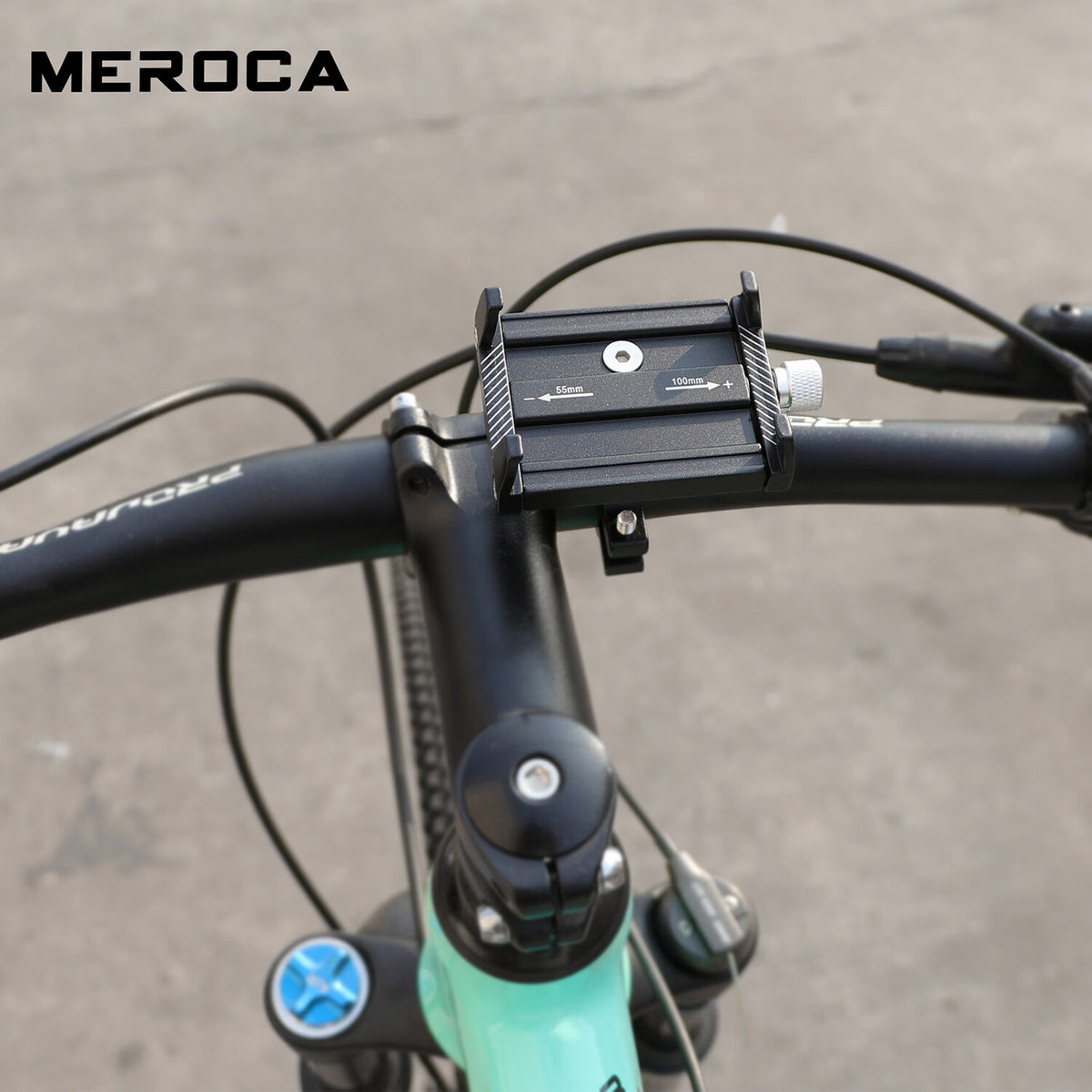 Black Metal Mobile Phone Holder for Motorcycle Scooter S146640