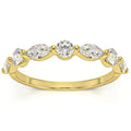 1Ct Marquise & Round Diamond Wedding Ring in White, Yellow, or Rose Gold G401