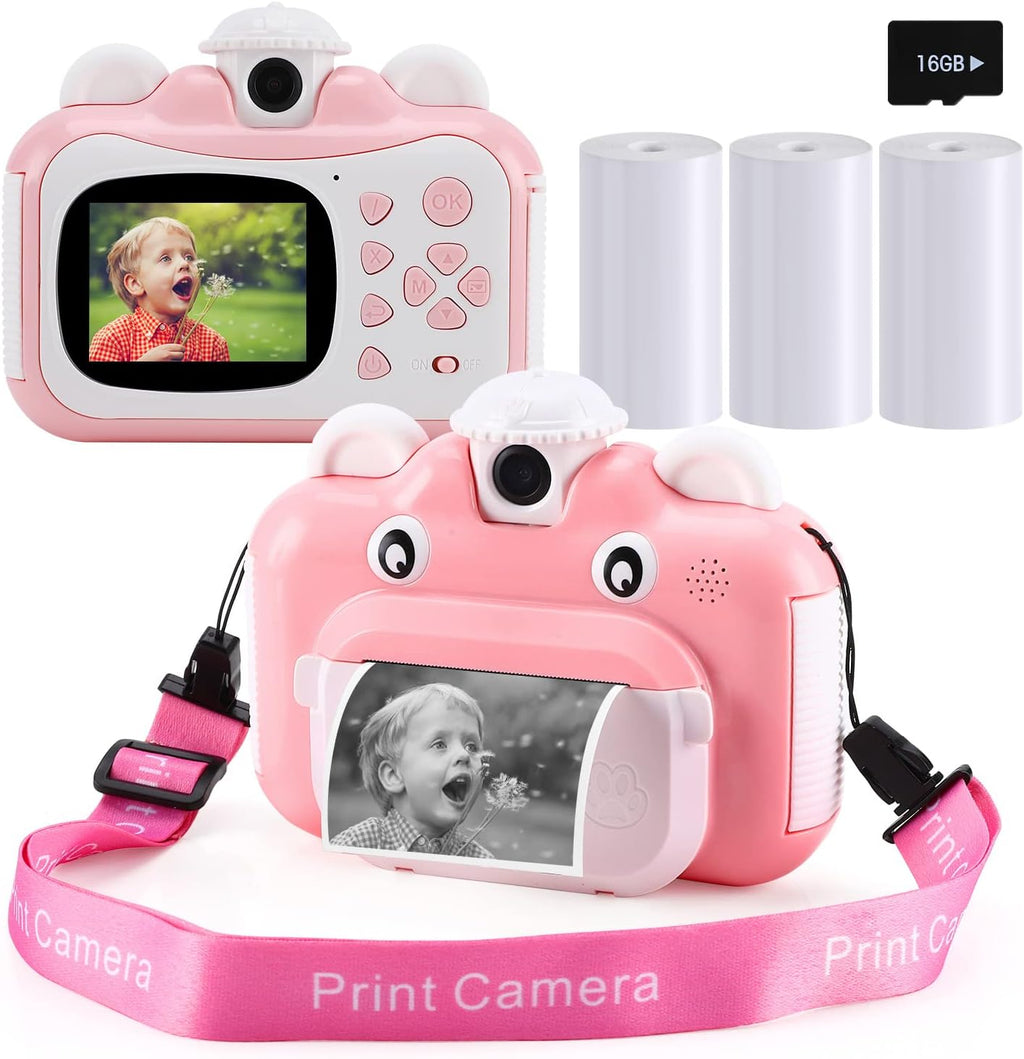 Instant Print Digital Kids Camera 1080P Rechargeable Video Camera with 32G SD Card H501