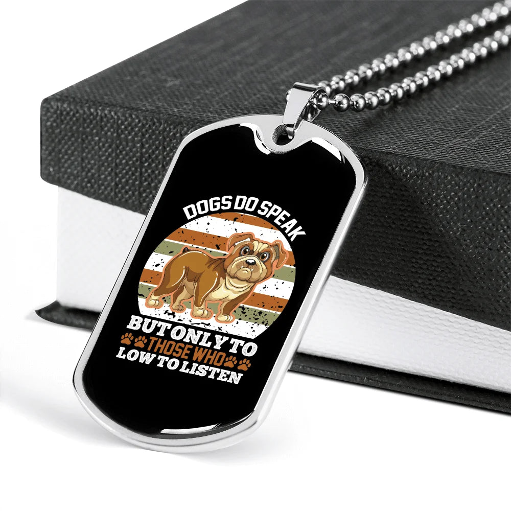 White Necklace Stainless Steel Dog Tag 24" Chain Y222748