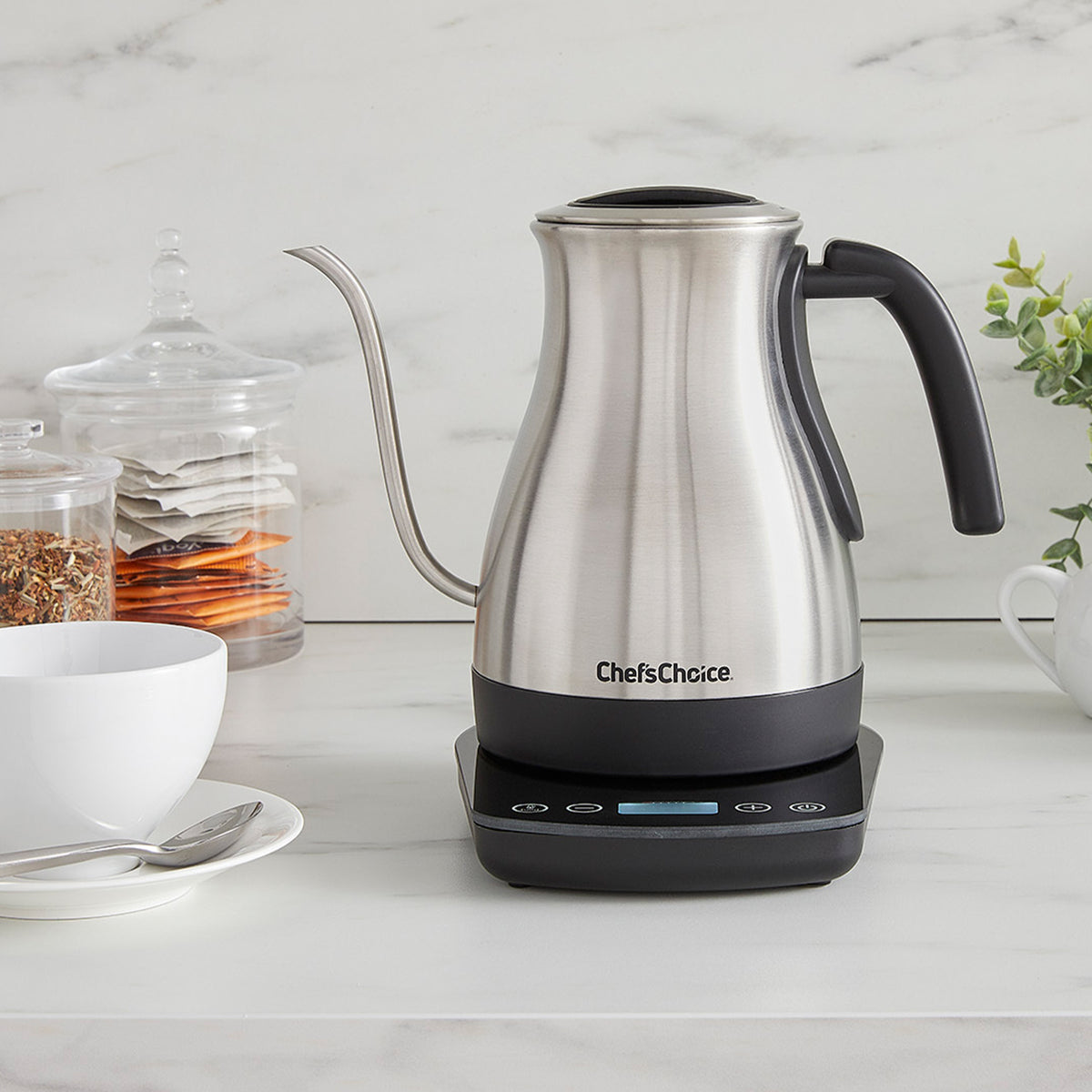 Digital Electric Gooseneck Kettle Brushed Stainless Steel L662424