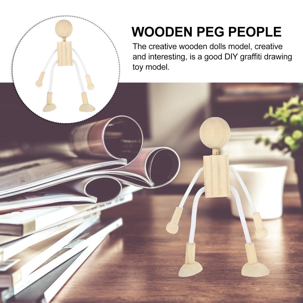 5pcs Unfinished Wooden Dolls for Arts and Crafts D4531