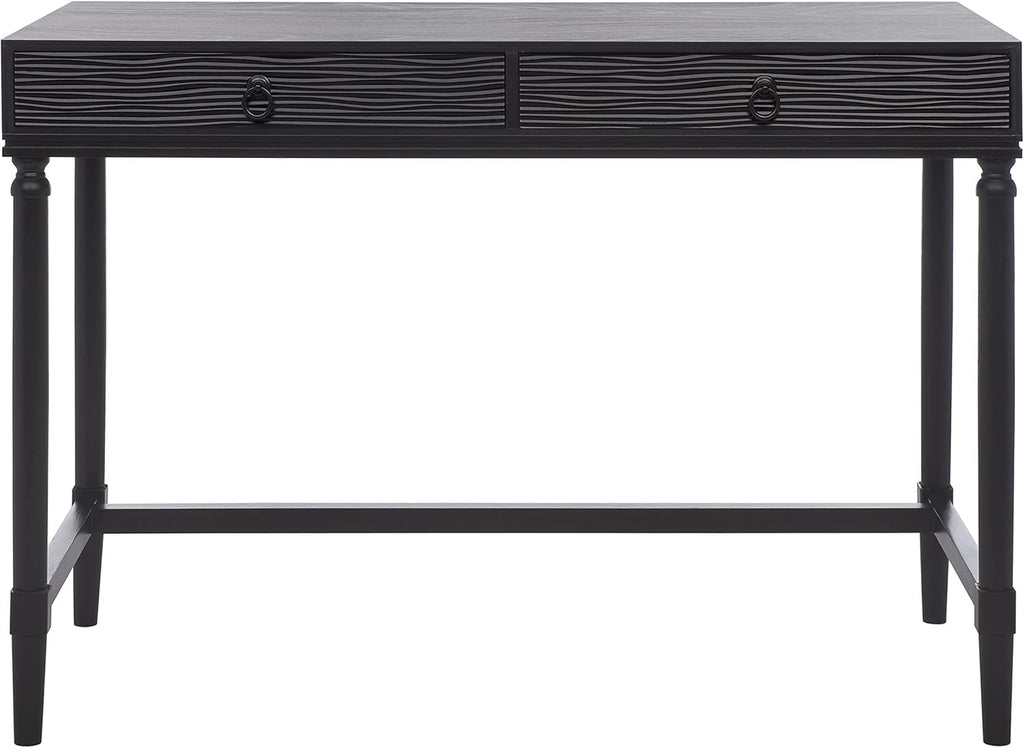 Black/Natural 2-Drawer Computer Desk Q9967