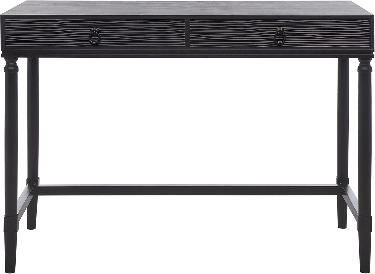 Black/Natural 2-Drawer Computer Desk Q9967