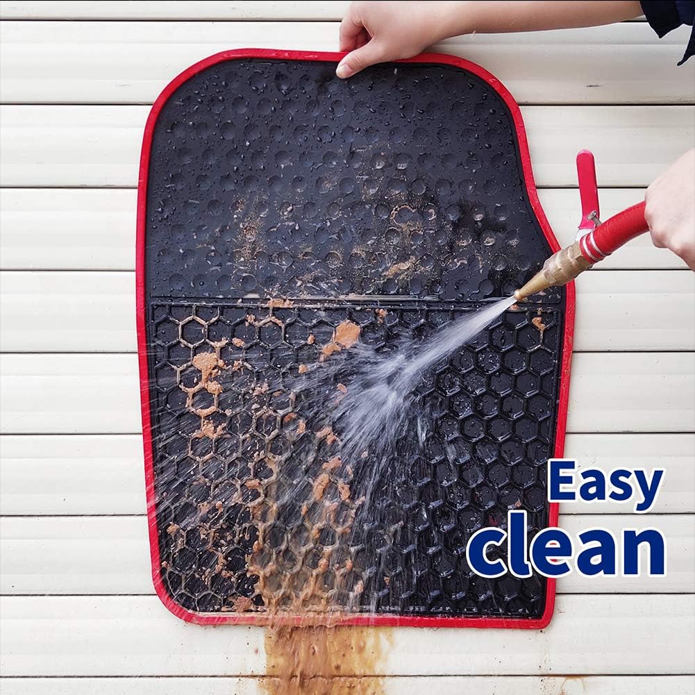 Black 3 Rows Rubber Car Floor Mats Y206625