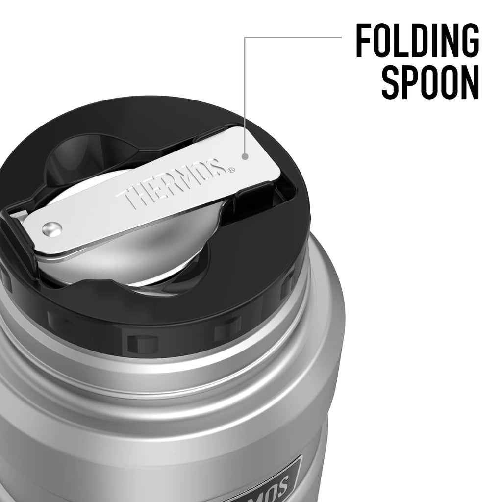 Stainless Steel Food Jar with Folding Spoon, 16oz P646797