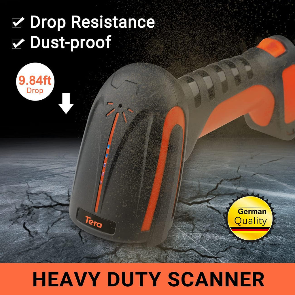 2 Pack Industrial Wireless Barcode Scanner 2D QR 1D 2.4G Bluetooth Drop Resistant X938298