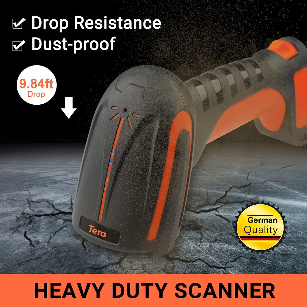 2 Pack Industrial Wireless Barcode Scanner 2D QR 1D 2.4G Bluetooth Drop Resistant X938298