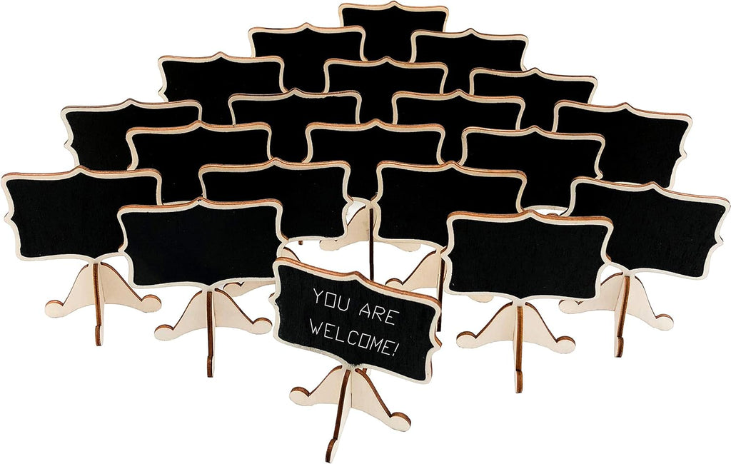 20 Pcs Wood Mini Chalkboard Signs with Easels P35563