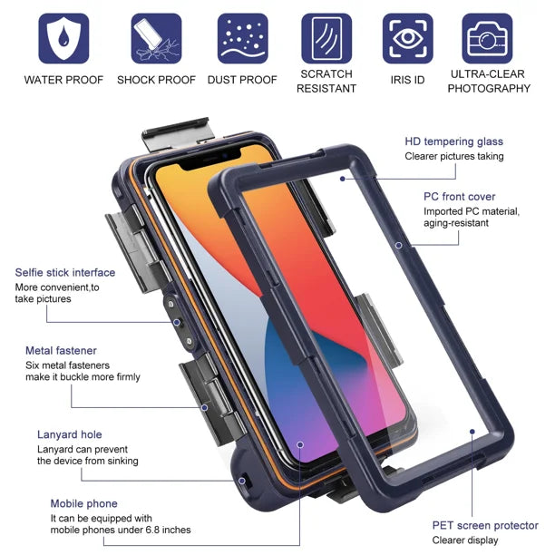 Waterproof Protective Case for Samsung Galaxy S9+ and All Phones Up to 6.9 Inch with Lanyard Z646