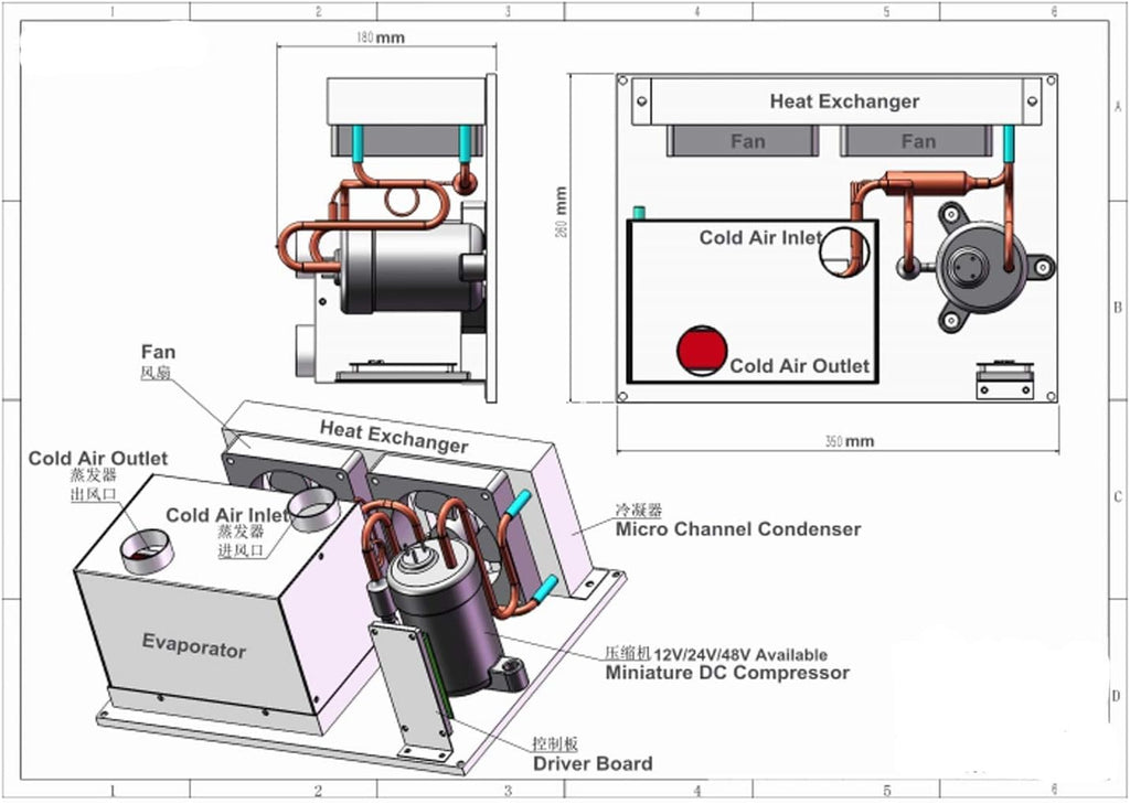 12V Compact Refrigeration Cooling System with Miniature Rotary Compressor Z245