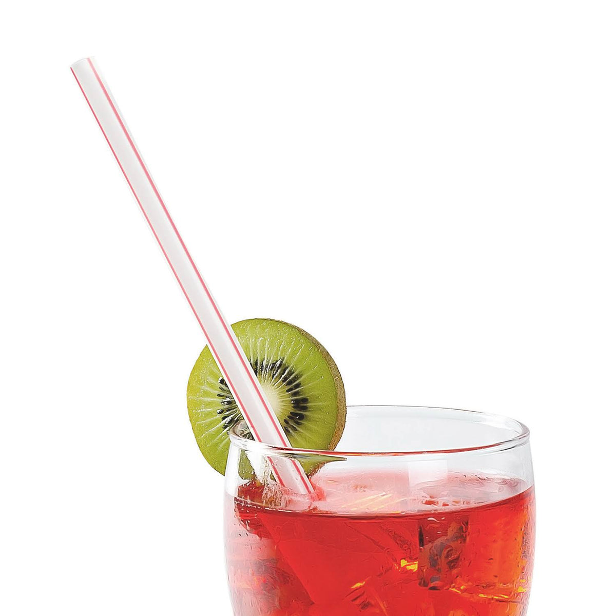 7.75x22 White with Red Stripes Paper Wrapped Straws, Case of 7,200 V345828