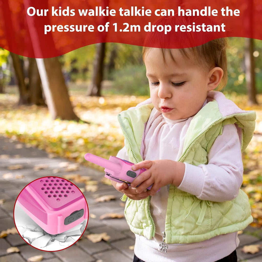 4 Pack Rechargeable Walkie Talkie, 3 Miles Range (Blue Pink Green Orange) R20114