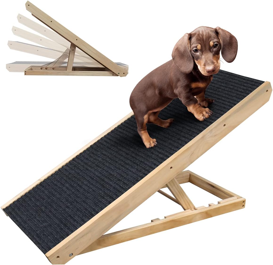 Adjustable Pet Ramp for Couch or Bed with Paw Traction Mat Q851920