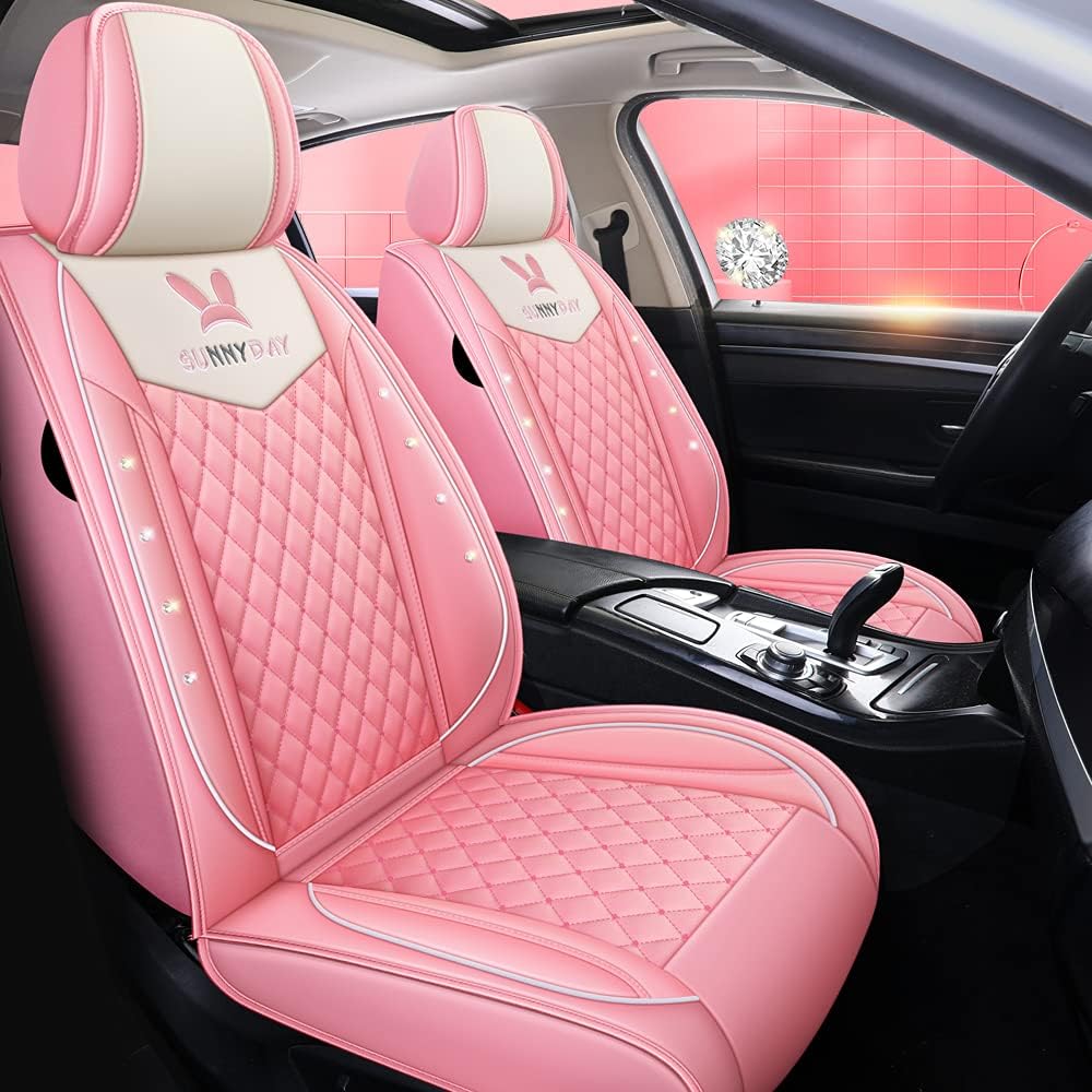 Black PU Leather 5 Seats Full Set Car Seat Covers H628537