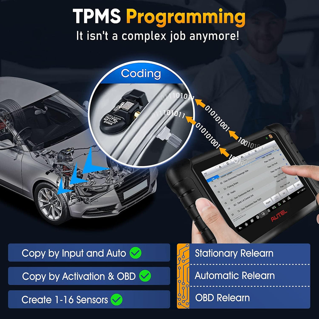 TPMS Programming Scan Tool with 4PCS 315MHZ & 4PCS 433MHZ MX-Sensors S7314