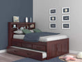 Merlot Bookcase Bed with 3 Drawers & Trundle C3705