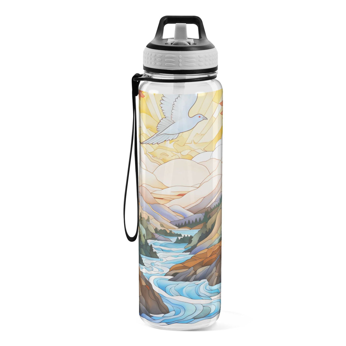 32oz Tritan Leakproof Clear Water Bottle with Straw N19313
