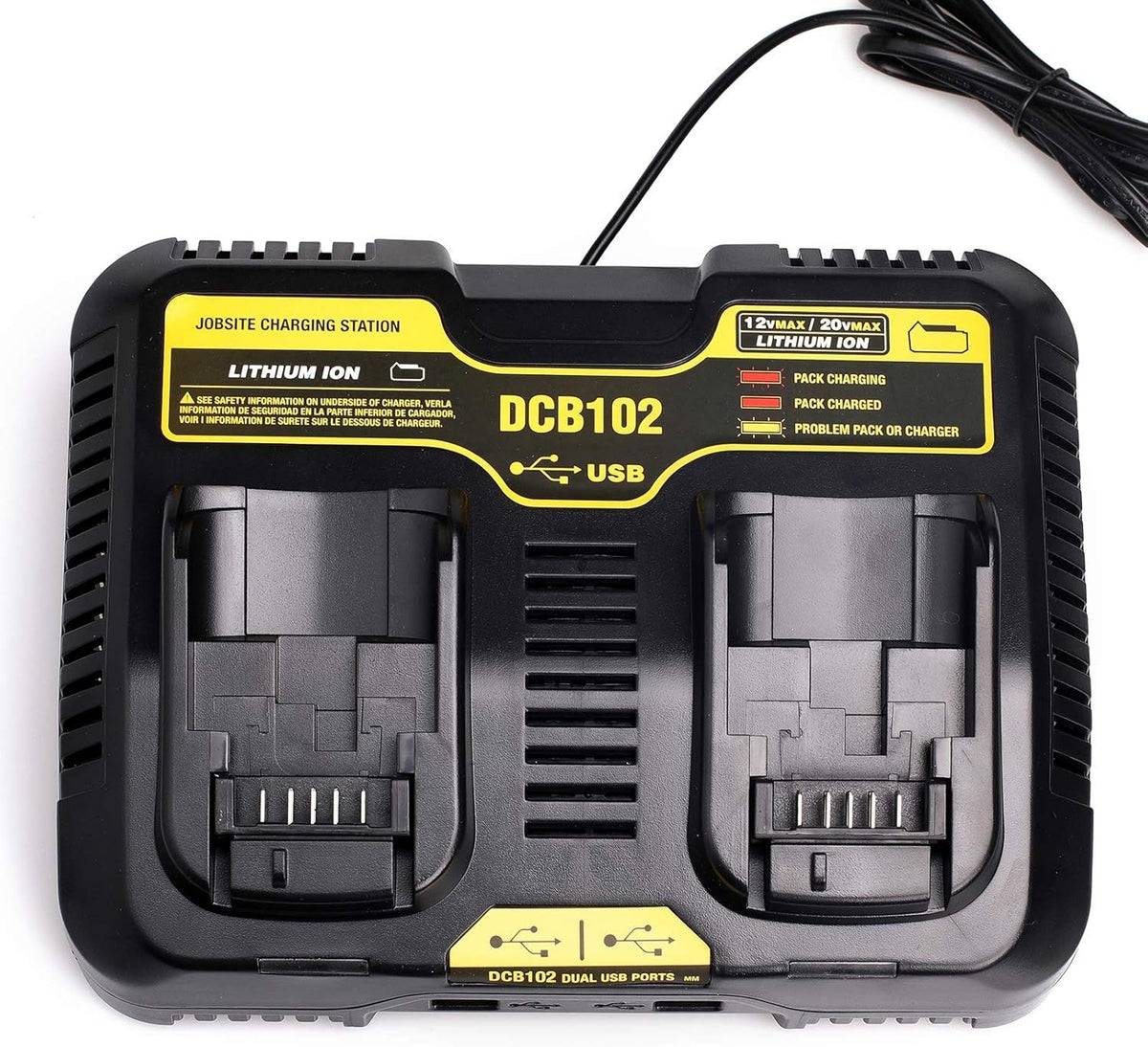 Dual Charger Replacement with 2 USB Ports, Pack of 2 O772060