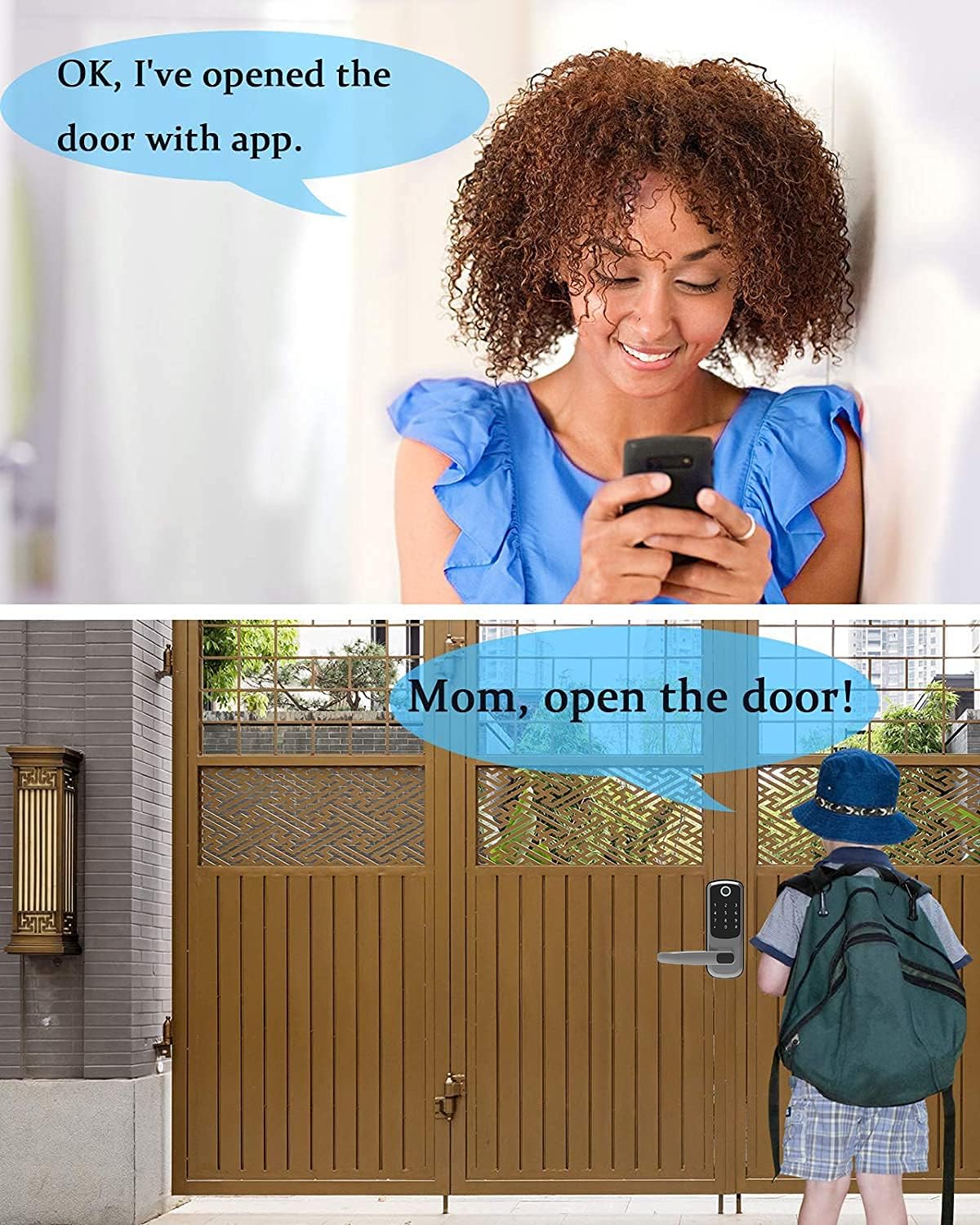 5-in-1 Smart Lock with Reversible Handle, Digital Door Locks with Keypads, Silvery Y54609