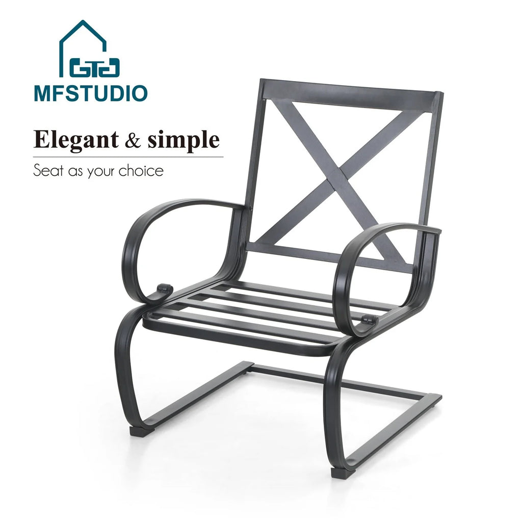 Black & Red 3-Piece Outdoor Patio Set with 2 Rocking Chairs and Bistro Table G411815