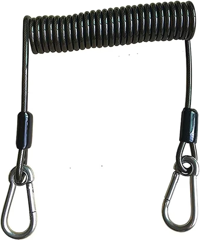 Retractable Coiled Tool Lanyard with Carabiner -2Pcs H33835