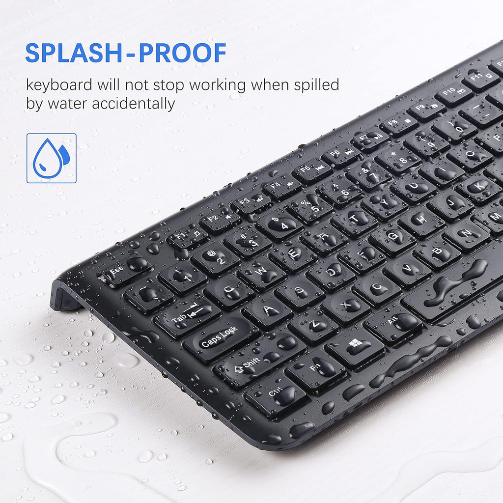 Wireless Silent Keyboard and Mouse Combo with Calculator Button Y907